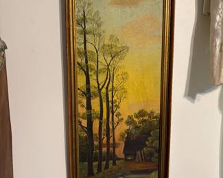 Sweet old oil painting...artist unknown.