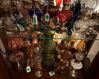 This is a view of the many miniature oil lamps.