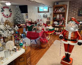 Another tall Santa and more holiday decorations.