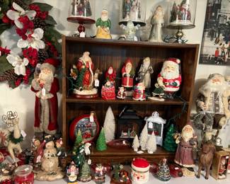 Santa is alive and well in this shelving area.