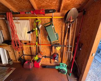 A view of the garden shed interior.
