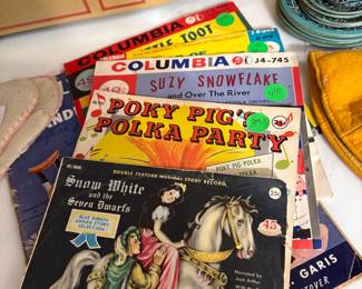 Fun old children's 45 rpm records.