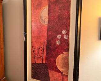 Staff all liked this colorful oil painting. Artist unknown.
