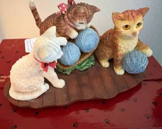 One of several cute kitten figurines.