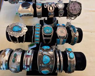 Some of the Native American cuff bracelets.