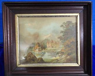 Vintage Watercolor Castle