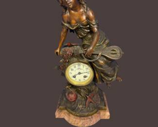 Antique French Figural Mantel Clock – “Mignon” by L. & E. Moreau