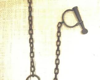 Antique Leg Shackles And Police Whistle