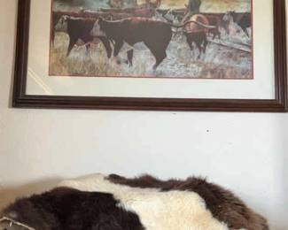 Framed Cow Print Calf Hide