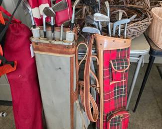 Antique golf clubs. 