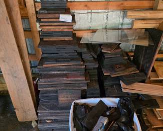 More wooden print type in the garage. 