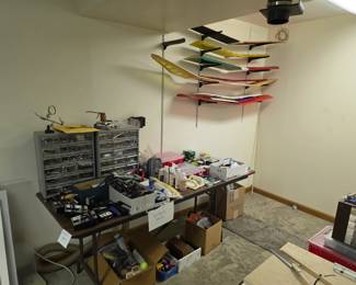 Model plane building items. 