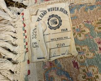 Hand woven Oriental rug made in Iran. 100% wool pyle. Approximately 8'x10'