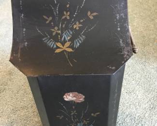 Tole Painted Coal Scuttle 