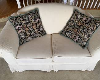 Bernhardt Cream Upholstered Love Seat