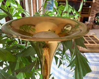 Mid Century Brass Trumpet Torchiere Floor Lamp
