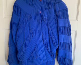 1990s Perlita Blue Silk Quilted Jacket – Size Medium