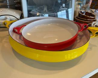 Dansk Kobenstyle Yellow and Red Paella Pans