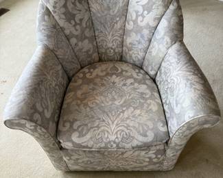 Bernhardt Flair Collection Floral Upholstered Channel Back Lounge Chair