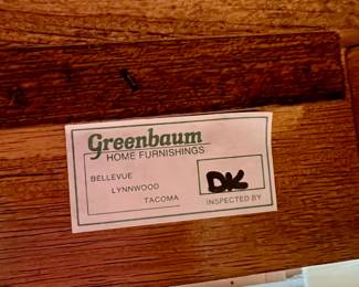 Greenbaum Oak Beveled Glass Top Coffee Table & Matching Side Table