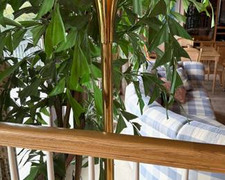 Mid Century Brass Trumpet Torchiere Floor Lamp