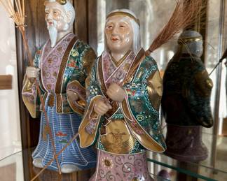 Japanese Kutani Jotomba Couple Figurines