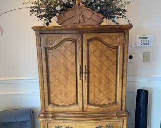 French Louis XV Style Oak Armoire Dresser 