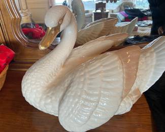 Porcelain Swan Sculpture