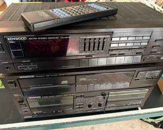 Kenwood KR-A57R AM/FM Stereo Receiver Graphic Equalizer,  Kenwood DP-47 CD Player, Kenwood KX-77CW Stereo Double Cassette Deck