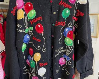 1999 Tiara International Happy New Year 2000 Cardigan