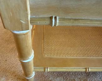 Light Tone Bamboo Style Glass Panel Top Coffee Table – Made in Korea