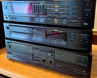 Kenwood KR-A57R AM/FM Stereo Receiver Graphic Equalizer,  Kenwood DP-47 CD Player, Kenwood KX-77CW Stereo Double Cassette Deck