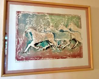 Framed Abstract Painting "Distant Thunder #4" by Jo Webster