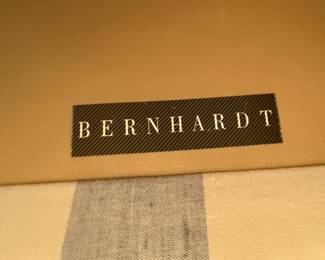 Bernhardt Blue & White Plaid Curved Sectional