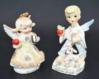 pair of Lefton "September Angel" figurines