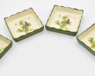 ceramic dipping dishes-2009 California with grapevine design-set of 4