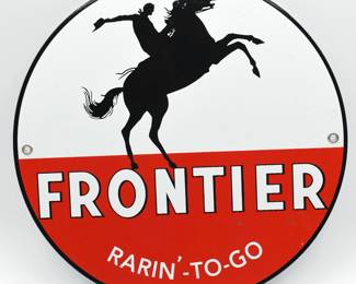 "Frontier" porcelain sign