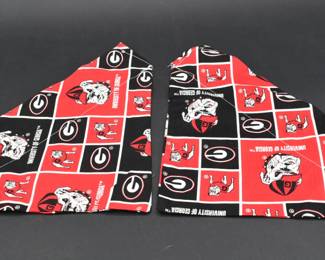 lot of 2 large Georgia Bulldogs over the collar bandanas
