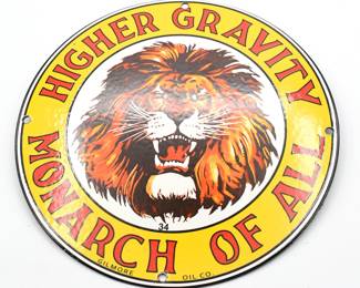 "Higher Gravity" porcelain sign