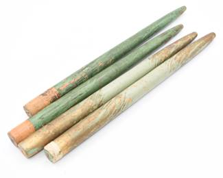 lot of 4 wooden painted tapered sticks