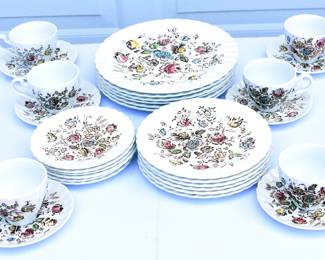 six 5 piece place settings of Johnson Brothers "Staffordshire Boquet"