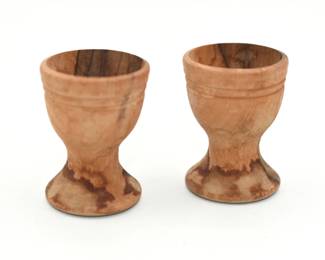 pair of olive wood egg holders