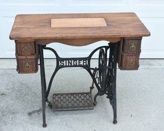 vintage sewing machine table