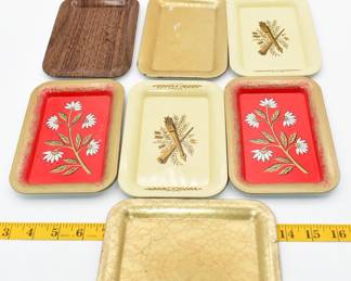 lot of 7 misc small metal serving trays