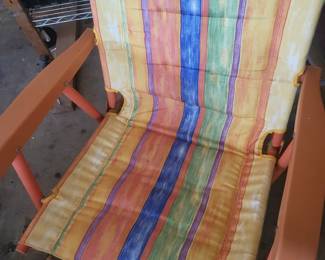Folding Chair on which to sit while knitting.