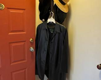 Leather Jacket; Coat Rack; Hats
