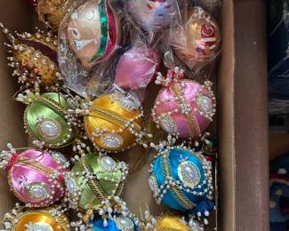 Vintage 1970’s handmade ornaments; vintage shiny brite