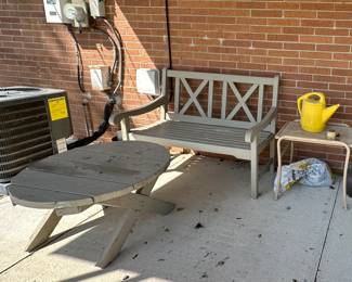 Outdoor bench & table