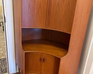 Lot 7901 ASIS  MCM Curved Front Corner Bar Cabinet