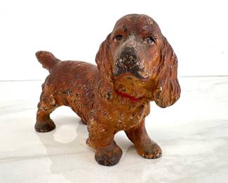 Lot 7695 Vintage Cast Iron Cocker Spaniel Dog Figurine